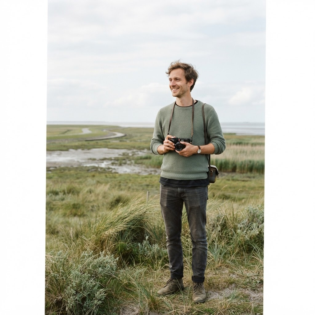 Nico Mildner, Portraitfotograf aus Aurich, bei der Arbeit in Ostfriesland